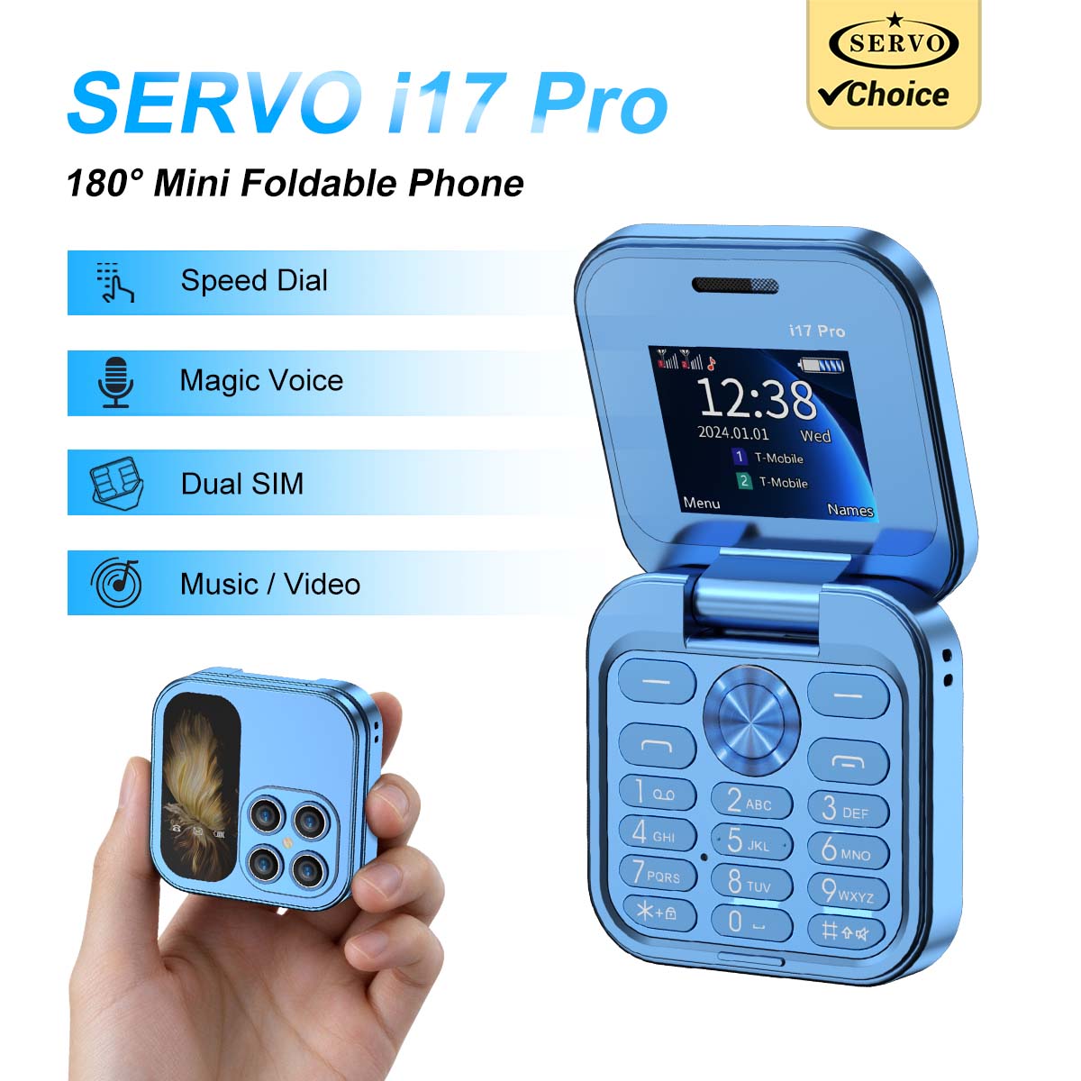هاتف SERVO ميني قابل للطي بشاش - مراجعة Servo Pan Tilt وسعره