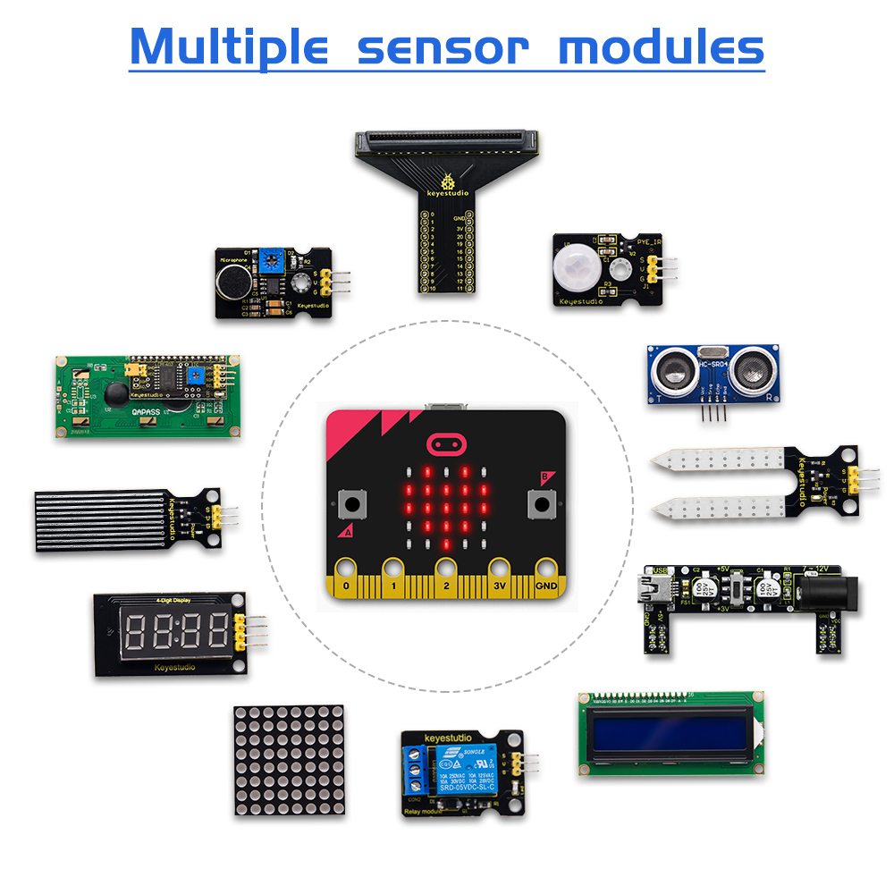 KEYESTUDIO-Basic Starter Kit ل - مراجعة Microbit Robot وسعره