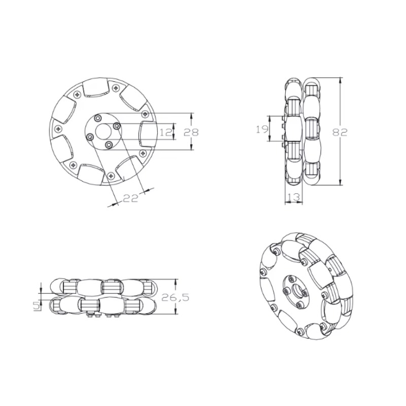 عجلة متعددة الاتجاهات معدنية ف - مراجعة Robot Wheel وسعره