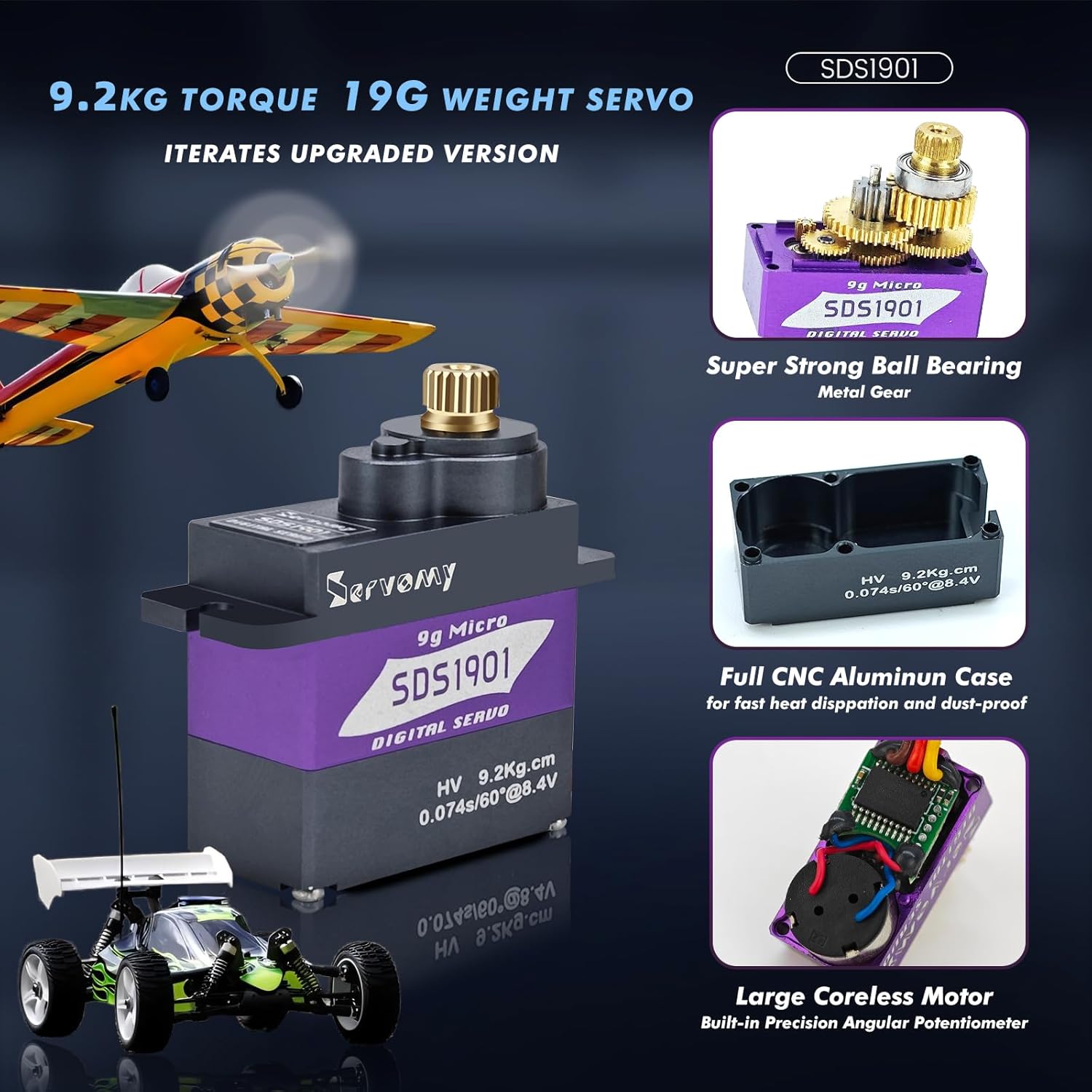 SERVOMY-SDS1901 Digital 9G Mic - مراجعة Sg90 Servo وسعره