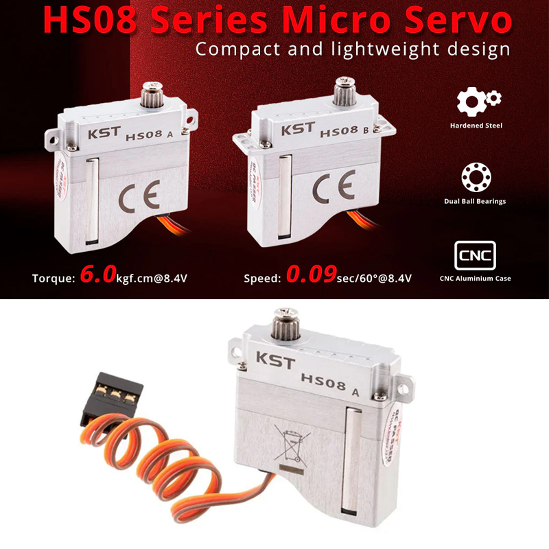 سيرفو رقمي معدني KST HS08A / H - مراجعة Micro Servo وسعره